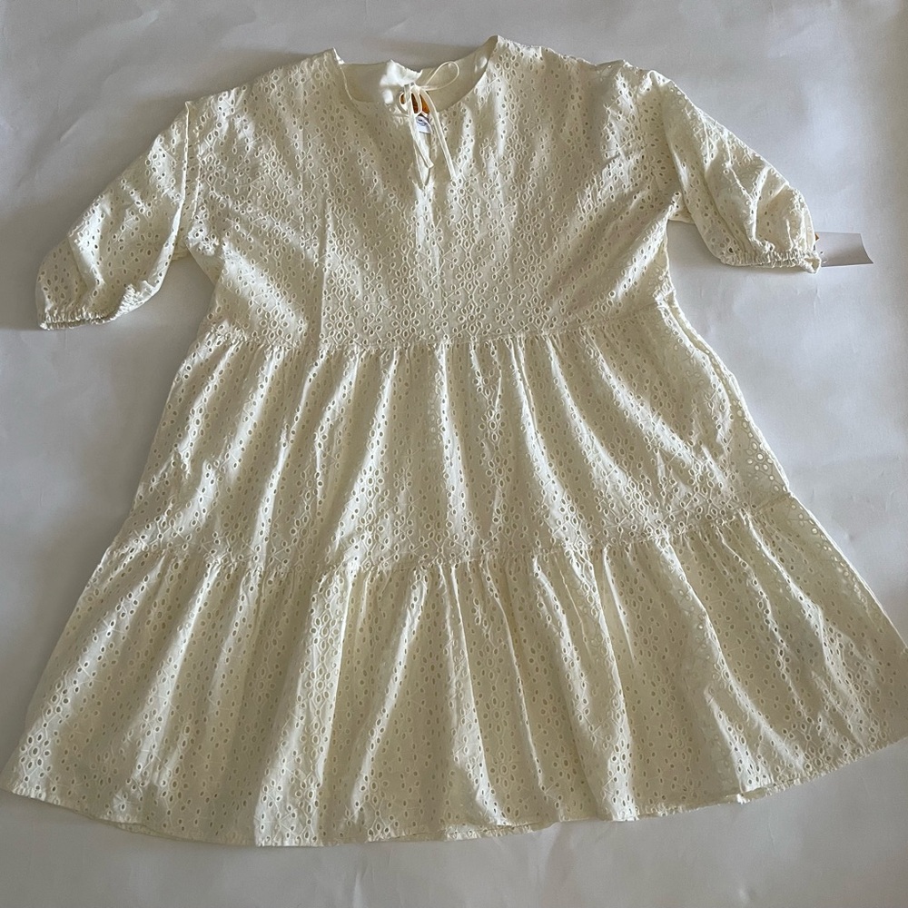 Ruby Rd Ivory Eyelet Tiered Ruffle Mini Dress - Picture 2 of 5